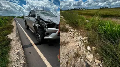 Homem ferido após ser atingido por caminhonete a cavalo no MA