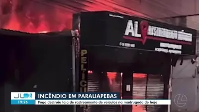 Incêndio de grandes proporções destrói loja de rastreamento em Parauapebas