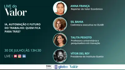 Live do Valor debate IA, automação e futuro do trabalho