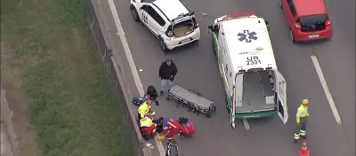 Motociclista ferido em acidente na Ayrton Senna causa 2 km de lentidão