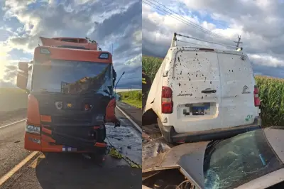 Motorista morre em batida frontal entre furgão e caminhão no PR