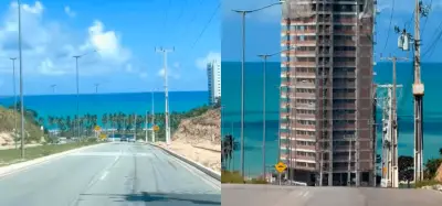 Prédio de luxo bloqueia vista do mar em Maceió e viraliza