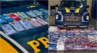 PRF apreende 16 iPhones e 450 uniformes falsificados em Roraima