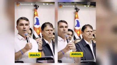 Tarcísio ignora Flávio Bolsonaro em redes após evento em SP