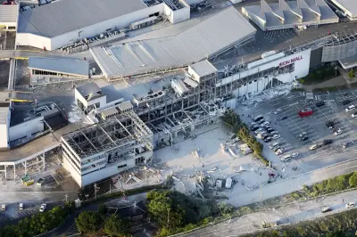 Terremoto de 7,1 no Japão deixa shopping parcialmente destruído