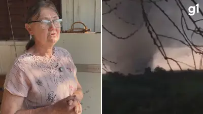 Tornado atinge Giruá e moradora reza enquanto fenômeno se aproxima