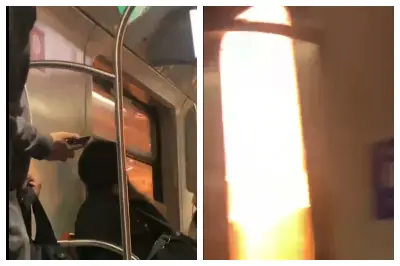 Trem da Trivia Trens pega fogo e passageiros andam nos trilhos em SP