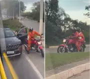 Assalto em ônibus no congestionamento de Macaé é filmado por passageiros