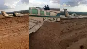 Avião abandonado após pouso forçado em fazenda às margens da BR-364 em MT