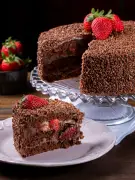 Bolo de chocolate com morango sem leite e manteiga