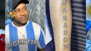 Brasileiro com Maradona tatuado torce pela Argentina no tetra: 'Se ganhar, faço outra'