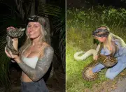 Caçadora de pítons Taylor Stanberry busca novo recorde na Flórida