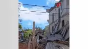Cadeirante cai do 3º andar após desabamento em Governador Valadares