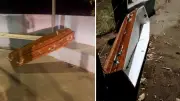 Caixão é abandonado em ponto de ônibus em Cachoeiro de Itapemirim, no ES