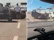 Capotamento na Ponte Rio-Niterói causa congestionamento no Rio