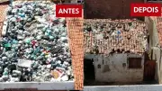 Casa com lixo até o telhado passará por reforma após retirada de 45 toneladas