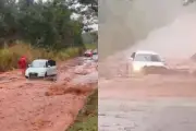 Chuvas intensas em Campo Grande deixam carro atolado e bombeiros agem