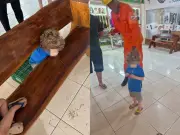 Criança prende cabeça em banco e é resgatada pelos bombeiros em GO