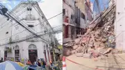 Desabamento de casarão histórico interdita ruas no centro de Belém