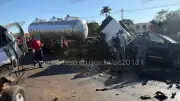 Engavetamento com 8 veículos na SP-225 em Jaú deixa 2 feridos