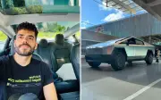 Engenheiro impressiona ao dirigir Tesla Cybertruck em Goiás