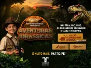 Exposição gratuita de dinossauros no Taubaté Shopping até 2 de agosto