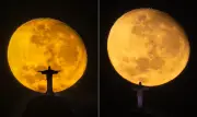 Fotógrafo registra Lua crescente alinhada ao Cristo Redentor com 435 fotos