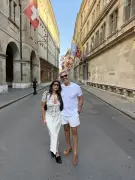 Giulia Costa e Otaviano Costa viajam juntos para a Suíça