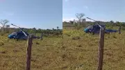 Helicóptero faz pouso forçado em quintal no Piauí; uma pessoa ferida