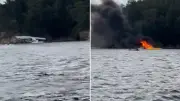 Hidroavião pega fogo após pouso forçado no mar nos EUA; um passageiro está crítico