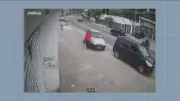 Homem escapa por pouco de atropelamento em Guaratiba