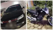 Homem preso por roubo a posto em Araçuaí; veículo e moto apreendidos