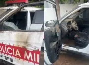 Homens ateiam fogo em viatura da PM e são presos na Paraíba