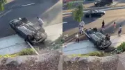 Idosa morre após carro cair de barranco em shopping nos EUA