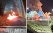 Imagem de Nossa Senhora Aparecida destruída por incêndio em Nerópolis