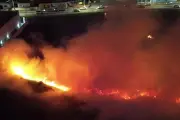 Incêndio de grandes proporções atinge mata em Hortolândia