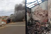 Incêndio em Taquarituba após criança brincar com isqueiro
