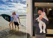 Italo Ferreira compartilha fotos com esposa e filho de 7 meses