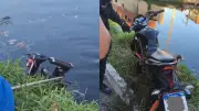 Jovem preso após se jogar em valão com moto em perseguição em Vila Velha