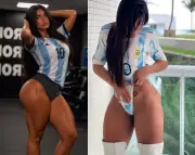 Modelo brasileira Suzy Cortez torce pela Argentina na Copa