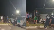 Motociclista ferida após acidente com ônibus em Uberlândia