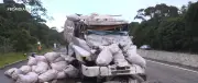 Motorista morre ao bater caminhão em carreta rebocada de ré na BR-101