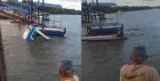 Ônibus submerso em Barcarena ameaça navegação e causa interdição de porto