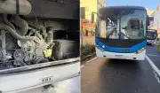 Princípio de incêndio em ônibus no centro de Campinas