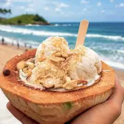 Sorvete no coco 'instagramável' vira febre em Salvador