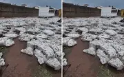 Temporal com granizo destelha casas e assusta moradores em Guariba, SP