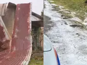 Temporal de granizo destelha centenas de casas em Eldorado do Sul, RS