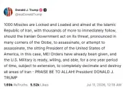 Trump ameaça lançar mísseis contra o Irã se for atentado
