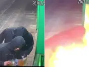 Vídeo mostra dupla ateando fogo em papelaria em Praia Grande, SP