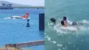 Vídeo mostra passageiros nadando após pouso forçado no mar no Haiti